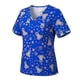 thumbnail image 2 of Delantal Clínico Mujer Art. 2541 Tela Elástica Estampado Perezoso Azul Rey, 2 of 3