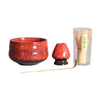 Bothyi - Juego De 4 Piezas De Matcha Japonés Matcha Ceremonia De Té Japonesa Tradicional Rojo