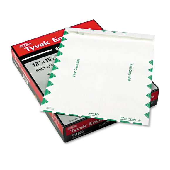 Sobres Mailer Quality Park R1800 Tyvek 30x39 cm Blanco 100 unidades