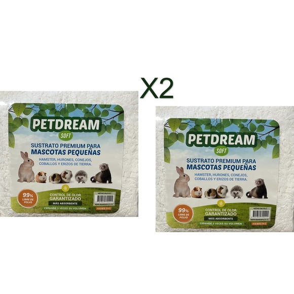 Pack X2 Pet Dream Sustrato Papel Premium Para Mascotas Roedores