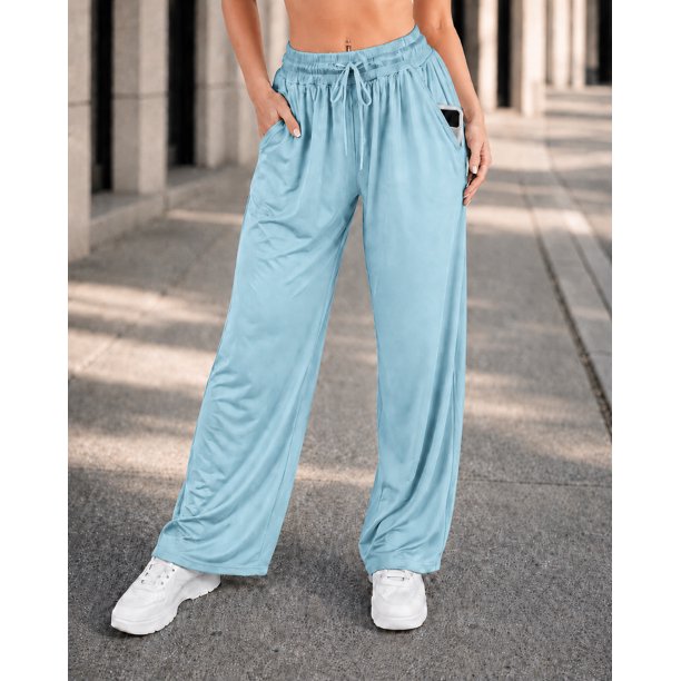 Pantalón Palazzo Mujer Ancho Holgado Cintura Elástica Cordón