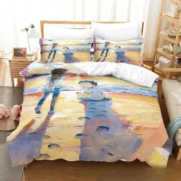 Teasing Master Takagi-san Bedding Set Bed Set Adult Kid Bedroom Duvet cover Sets Bed Bed Sheets