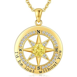 Collar Heshpaws Compass Necklace Plata