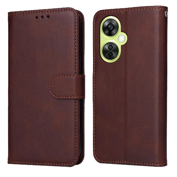 Funda Billetera para OnePlus Nord CE 3 Lite con Porta Tarjetas y Soporte Ajustable Marrón