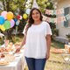 thumbnail image 2 of Blusa de Chifón de Talla Grande para Mujer de Agnes Orinda Camisa de Doble Capa Cuello Redondo Mangas Cortas con Volantes Tops Casual para Trabajo 4X Blanco, 2 of 8