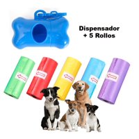 Genérico - Dispensador De Bolsas Excremento Mascotas + 5 Rollo De Bolsa