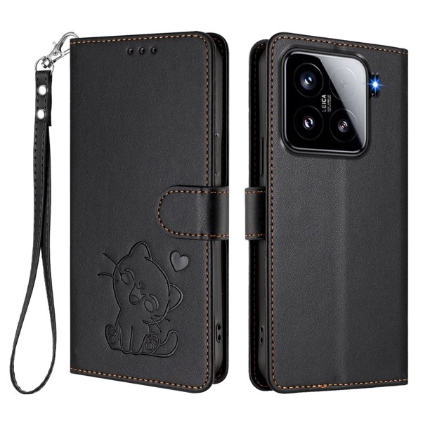 Carcasa Billetera de Cuero Sintético para Xiaomi 15, Negro
