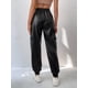 thumbnail image 2 of Pantalón Buzo Joggers De Mujer PU Con Puño Negro, 2 of 4