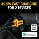 thumbnail image 2 of Adaptador de cargador de coche DEWALT USB + USB C 49,5 W PD 30 W QC 3.0, 2 of 3