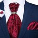 thumbnail image 2 of Corbatas Seda Ascot Pañuelo + Anillo Plateado Paño Colleras vino Talla Única, 2 of 5