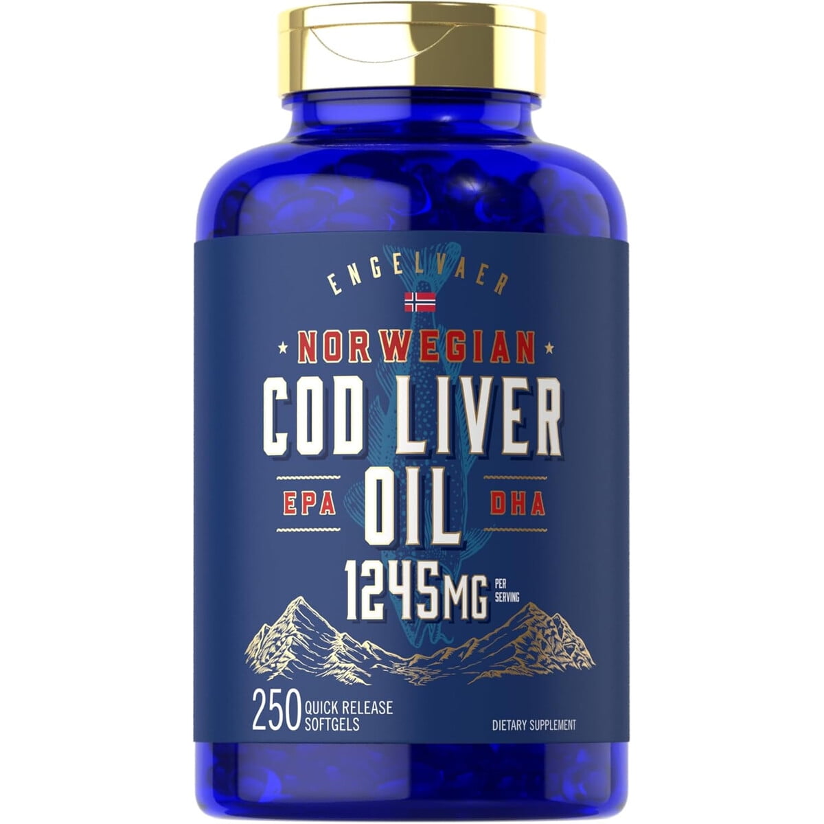 Aceite de Hígado de Bacalao Carlyle 1245mg 250 Cápsulas Noruego | Lider