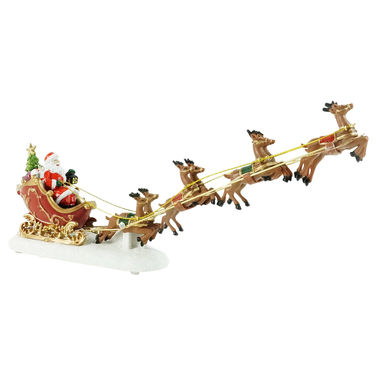 Bothyi - Adorno De Carro De Ciervos De Papá Noel Brillante Para Centro De Mesa De Celebración Con Chimenea