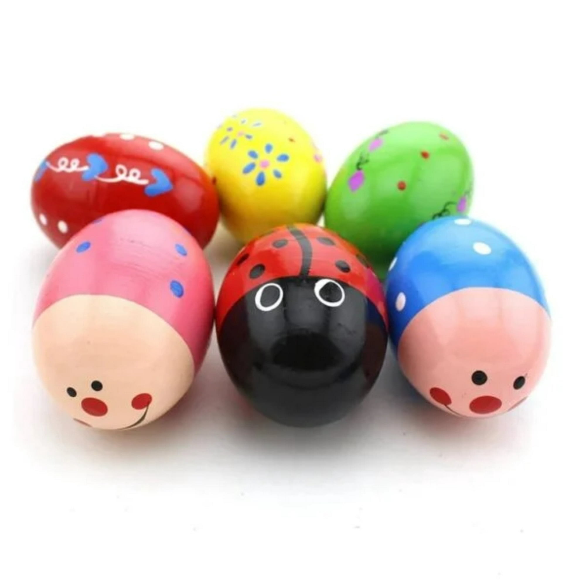 Genérico - Set 2 Huevos Sonajero Shaker Juguete Madera