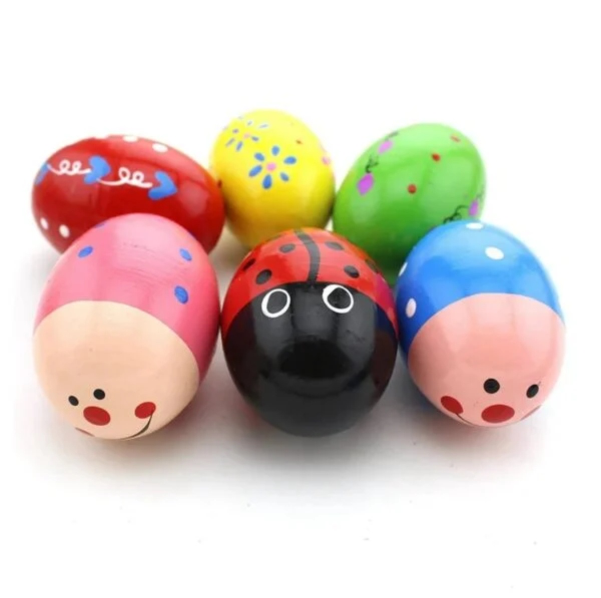 Genérico - Set 2 Huevos Sonajero Shaker Juguete Madera