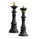 thumbnail image 1 of 2 Uds Escultura De Ajedrez Internacional Adorno Estatuilla Accesorios Negro Rey Reina, 1 of 5