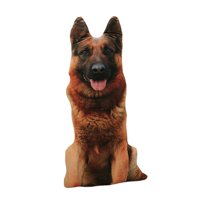 Magideal - Cojín De Perro 3D/Almohada De Cojín De Animal/Almohada De Felpa De Decoración Suave Realista/Muñeco De Peluche De Perro Para Cama Decoración Del Hogar Marrón