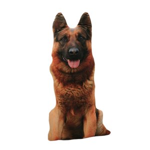 Magideal - Cojín De Perro 3D/Almohada De Cojín De Animal/Almohada De Felpa De Decoración Suave Realista/Muñeco De Peluche De Perro Para Cama Decoración Del Hogar Marrón