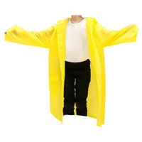 Magideal - Poncho De Lluvia Reutilizable, Chaqueta De Equipo De Lluvia Con Mangas, Impermeable, Ligero De Eva, Abrigos Impermeables Para Niños, Hombres, Niñas De Amarillo