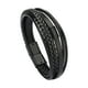 thumbnail image 3 of Pulsera Tejida Trenzada De Cuero De PU Para Hombre, Pulsera, Brazalete, Negro, Metal Negro, 3 of 3
