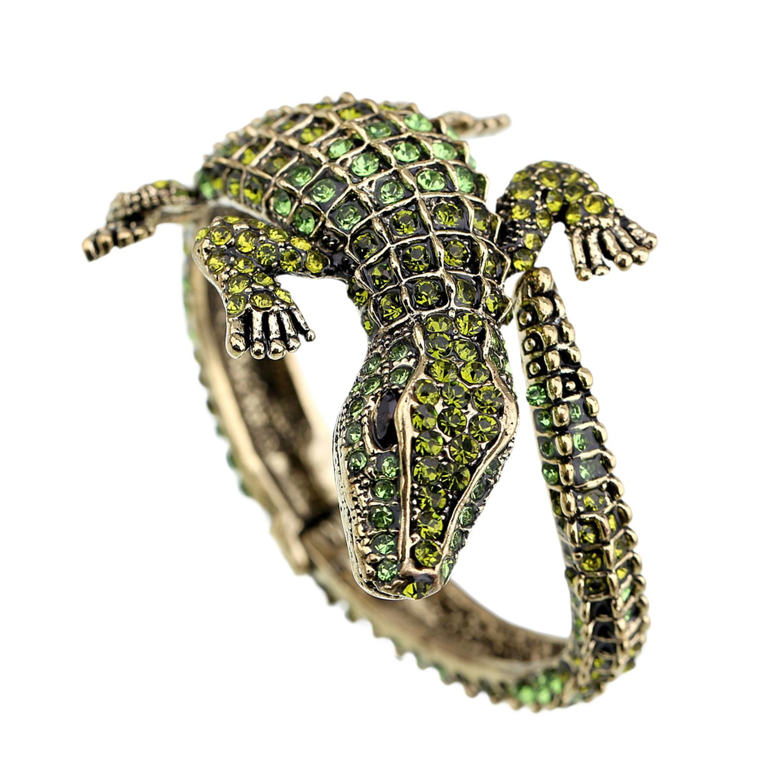 Ioensy - Pulsera Envolvente De Piel De Cocodrilo, Brazalete Para Regalo De Amistad, Novia, Boda, Verde
