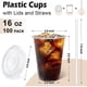 thumbnail image 2 of Lamosi 100 Pack 16 oz Clear Plastic Cups with Lids and Straw, 2 of 3