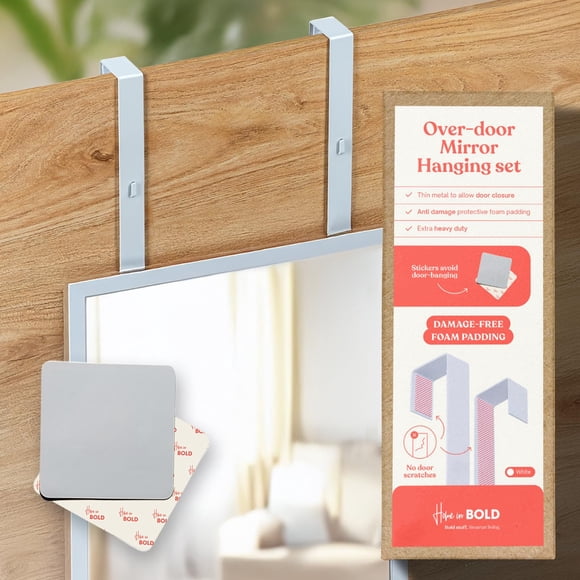 Colgador de espejo Home in Bold, resistente para colocar sobre la puerta, 14,5 cm