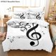 thumbnail image 1 of Music Note ing Bedding Set Black & White Duvet Cover Sets Fashion Bed Clothes Double, 1 of 5