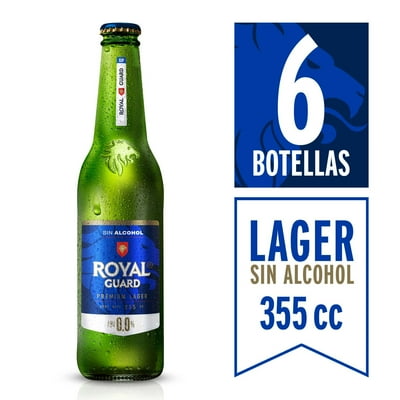 Cerveza Sin Alcohol Premium Lager 0.0° Pack Botella 6 Un Royal Guard