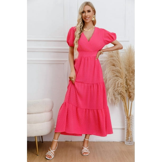 Maxi Vestido Largo Primavera Mujer Casual Eventos Texturizado 3338