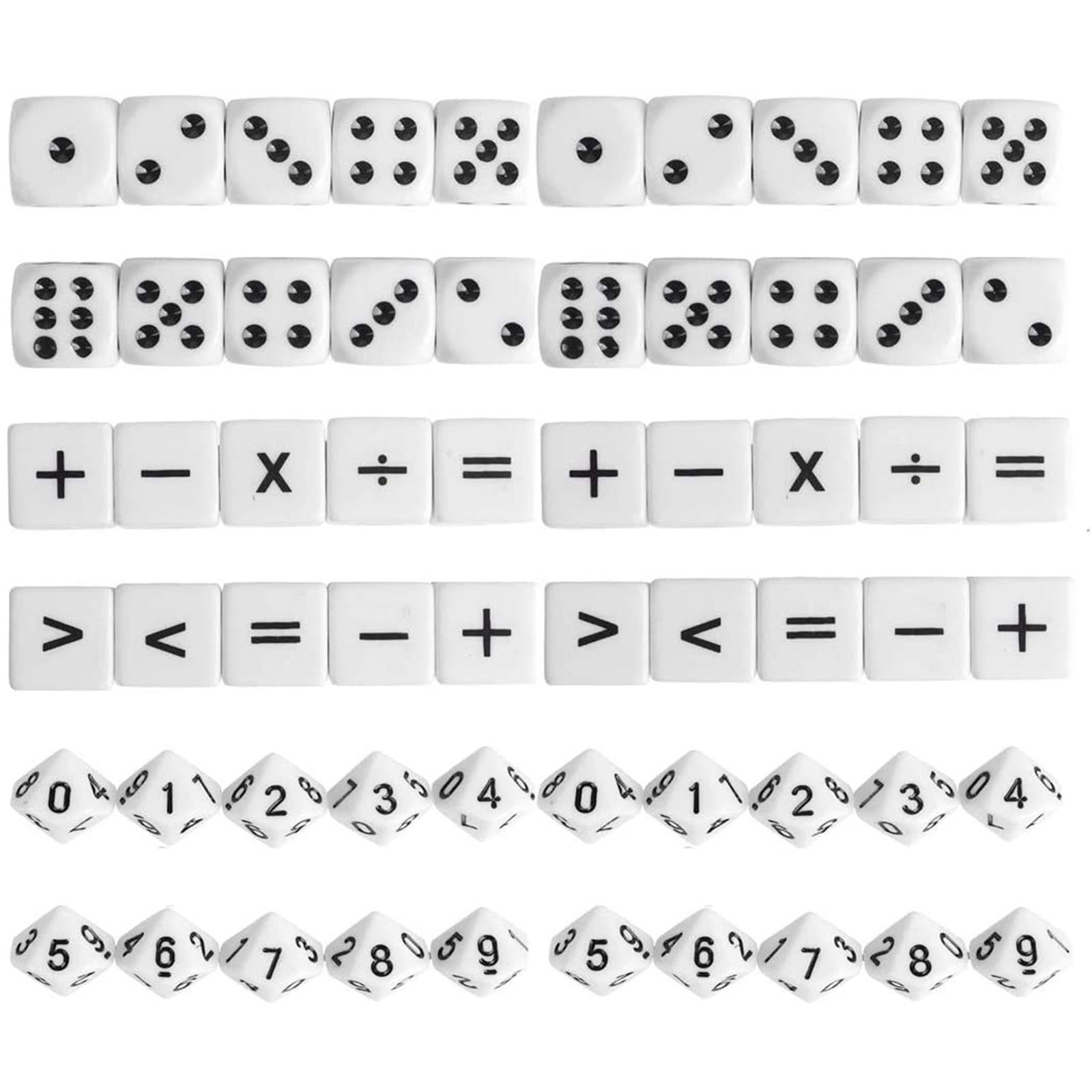 Bothyi - 30 Piezas De Dados Matemáticos Con Símbolo De Dados Para Niños En El Aula Classmate