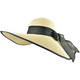 thumbnail image 4 of Sombrero de paja con lazo grande para mujer, gorra de playa grande, flexible, plegable y enrollable, sombrero para el sol, gorra de playa de verano con protección UV., 4 of 5