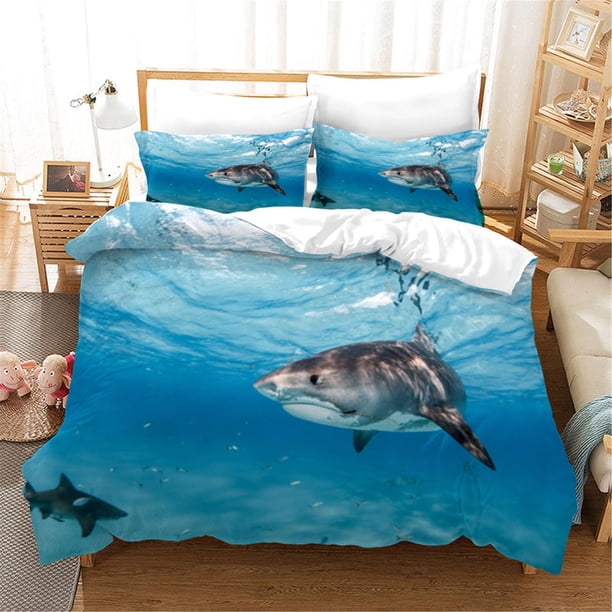 Set De Funda De Edredón 3 Piezas 3d Ballena Marina