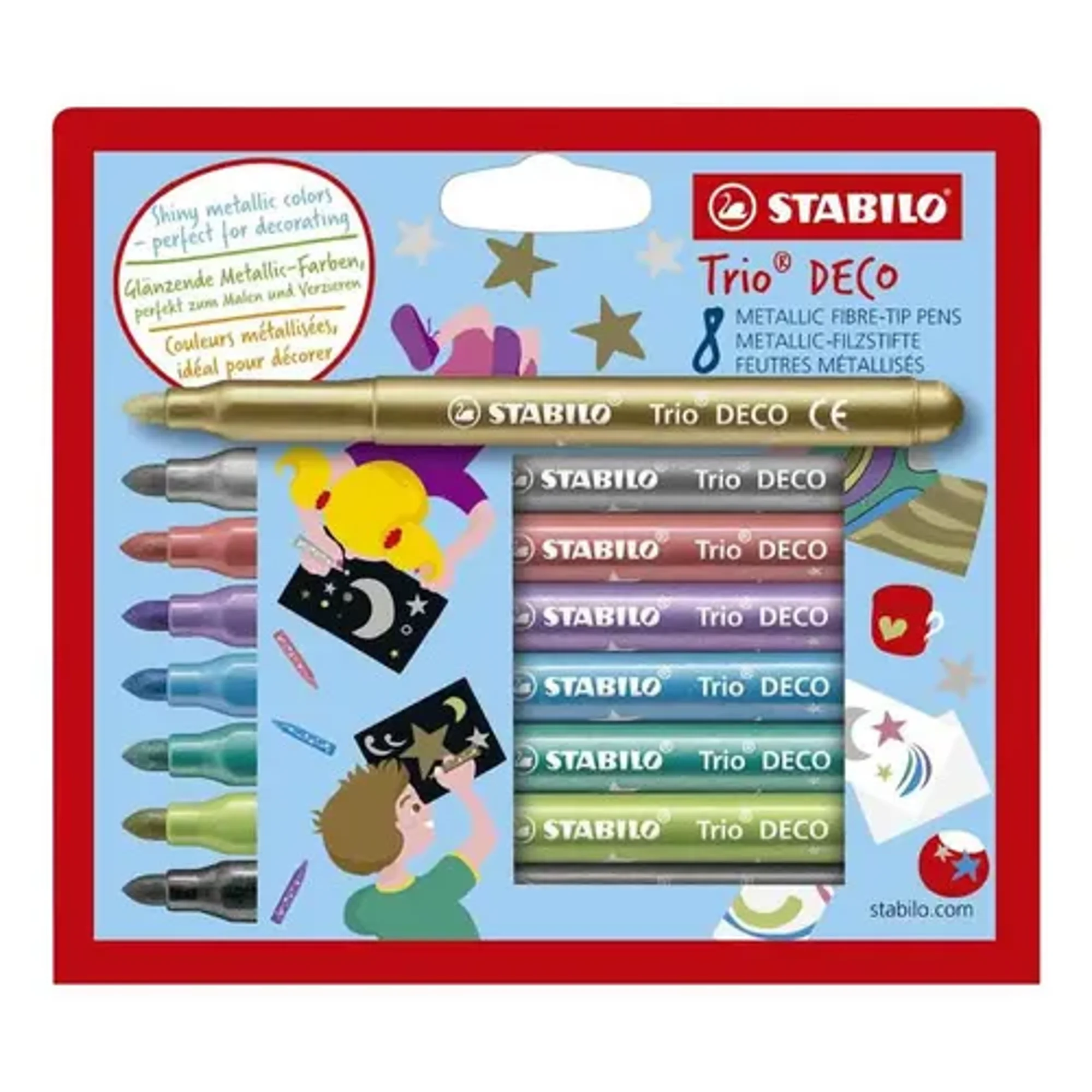 Stabilo Marcadores Trio Deco Set De 8 Colores Metalizados