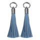 thumbnail image 1 of 2 Paquetes de Borlas de Llavero de Cuero, Encanto de Bolsa de Borla para Mujeres, Azul Oscuro, 1 of 6