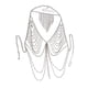 thumbnail image 4 of Sujetador de cadena de cuerpo de múltiples capas Bikini Crossover Arnés collar con borla, 4 of 5