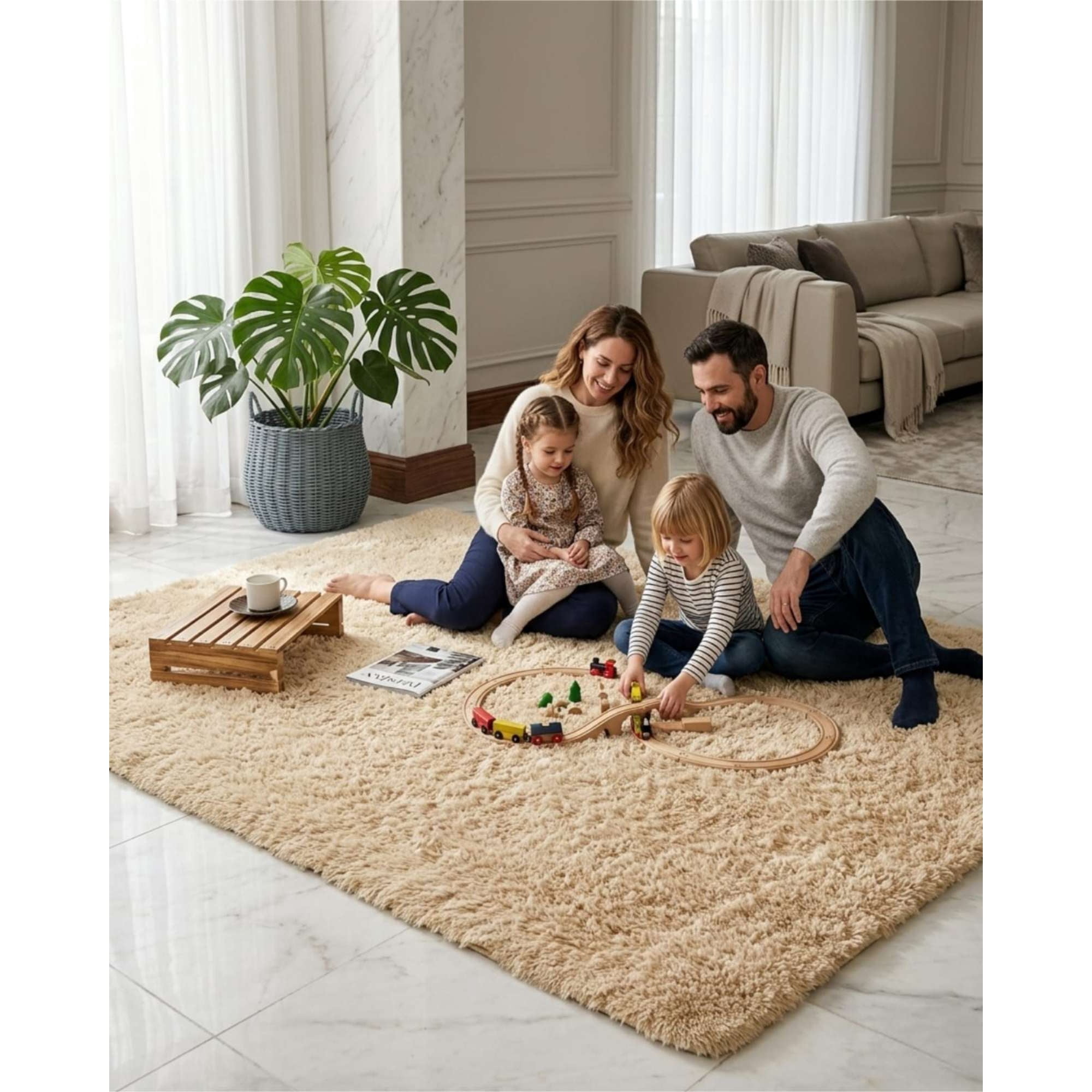 Mylhogar - Alfombra Shaggy Peluda Extra Suave Verano / Invierno 300 X 200 Cm