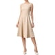 thumbnail image 2 of INSPIRE CHIC Vestido Casual de Negocios para Mujeres sin Mangas Cuello de Barco Línea A Vestidos de Trabajo Midi XS Beige, 2 of 6