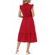thumbnail image 3 of INSPIRE CHIC Vestido de Lunares para Mujer de Verano con Mangas Volantes y Lazo en el Cuello en V Casual para la Playa Vacaciones Vestidos Midi XS Rojo, 3 of 6