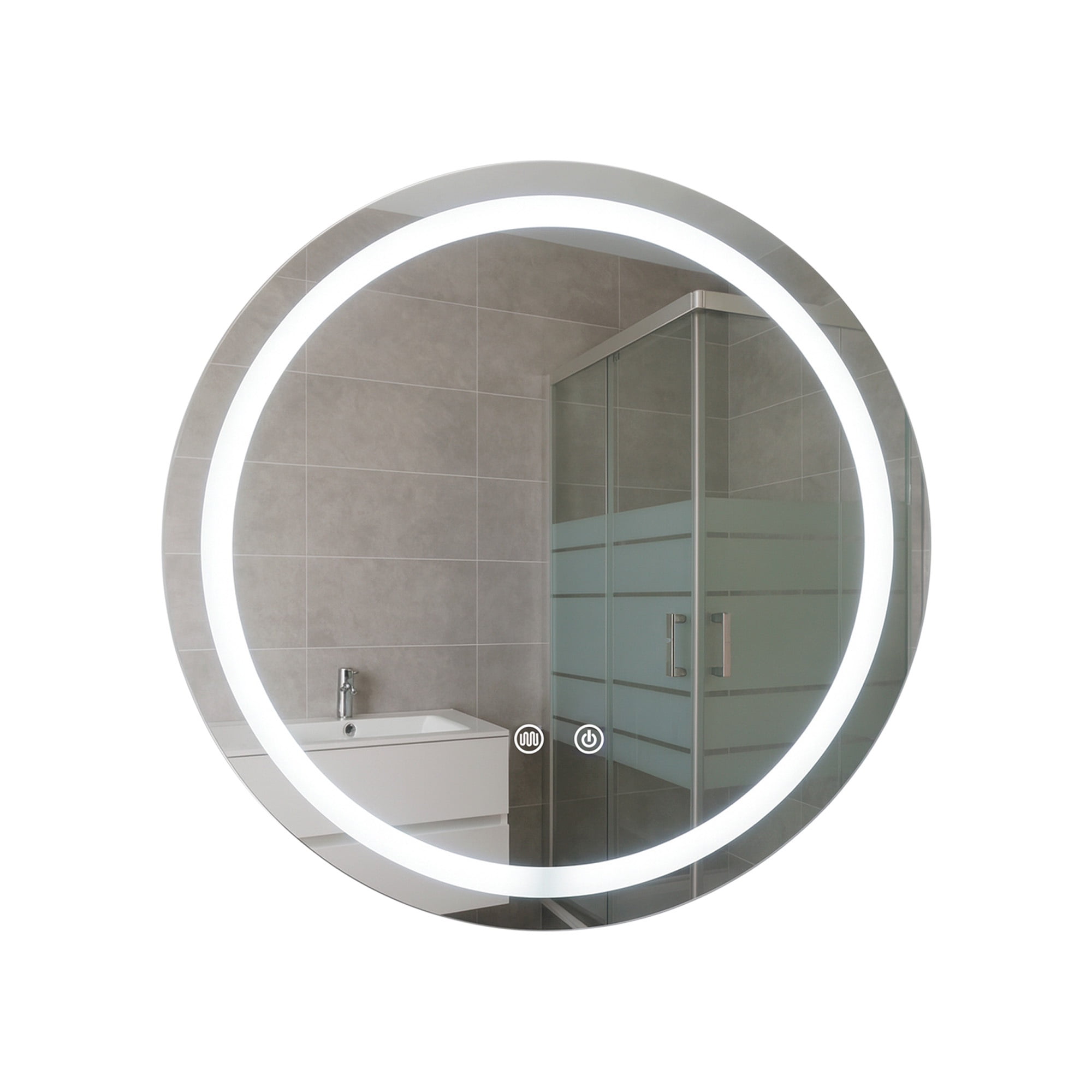 Joytek - Espejo Redondo Touch Con Luz Led 3 Colores 50 Cm De Diámetro