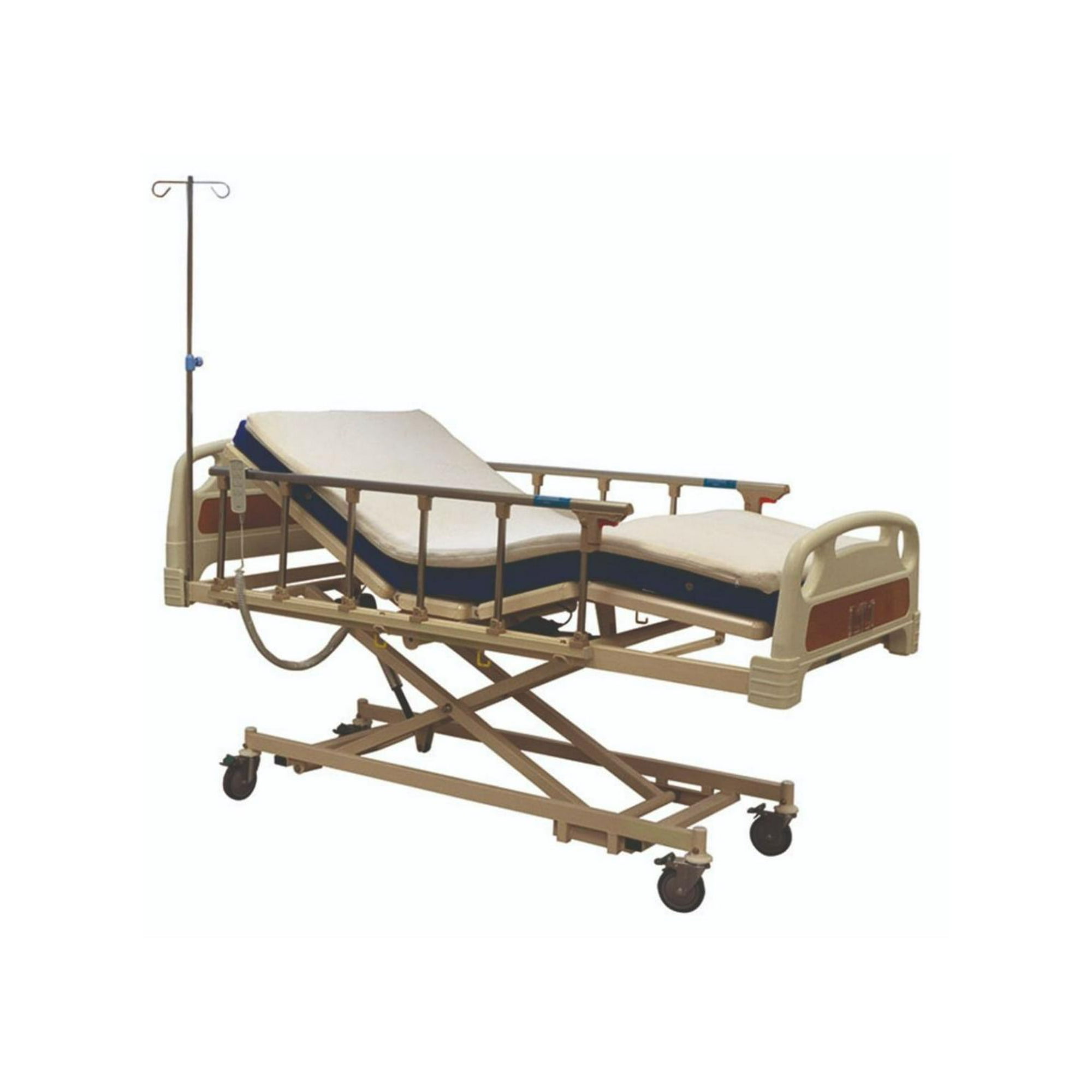 Glomed - Cama Clínica Eléct 4 Pos Prem + Colchón Imper 10cm + Topper Beige