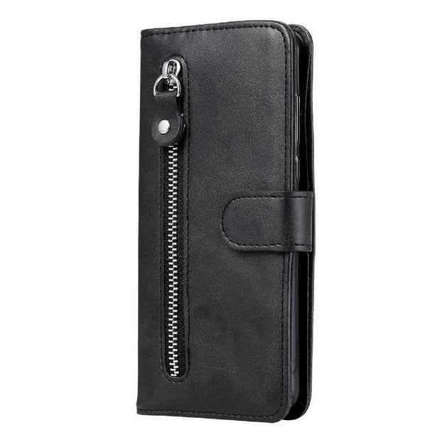 Funda con Cremallera para Samsung Galaxy S23 Ultra 5G, Carcasa Cartera de Cuero PU con Soporte y Tarjetero