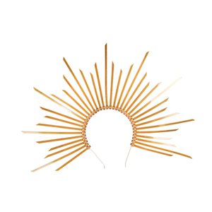 Magideal - Halloween Halo Sun Headwear De Cabeza Portátil Cómoda Decoración Del Sol Sol Banda Para El Cabello Para El Espectáculo Del Escenario De Vacaciones Oro