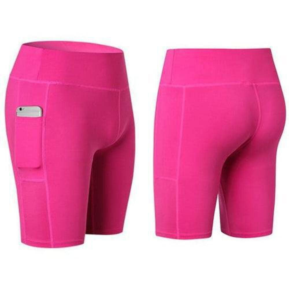 Pantalones Cortos De Yoga Fashion Vista, Elásticos Para Todas Las Estaciones, Con Bolsillo