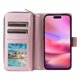 thumbnail image 4 of Funda Cartera con Cremallera y Correa para iPhone 14 Pro Max Soporte y Tarjetero Oro rosa, 4 of 6
