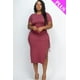 thumbnail image 1 of Vestido Midi Curvy con Cordón y Abertura Lateral Fruncido, 1 of 10