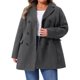 thumbnail image 1 of Abrigo largo de doble botonadura con solapa dentada para mujer de talla grande Agnes Orinda para un invierno elegante 1X Gris oscuro, 1 of 5