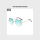 thumbnail image 1 of Trendy Oversized Rimless Sunglasses for Women - UV Protection Metal Eyewear for Outdoor Hiking, 1 of 5