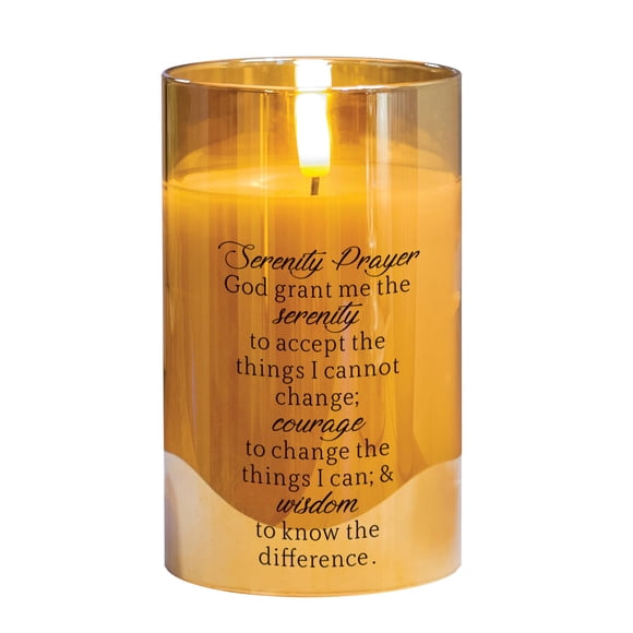 Vaso amarillo Candle Elanze Designs Serenity Prayer de 12 x 8 cm