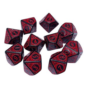 Bothyi - 10X Juego De Dados Poliédricos Juego De Juguetes De Barra Dados Para Juegos De Cartas Juego De Roles Rojo