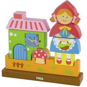 Viga - Juguete Madera Puzzle Magnetico Vertical 9 Pz Caperucita